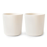 Mushie dinnerware cups for kids ivory set of 2, perfect for toddler mealtime.