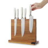 Musifan magnetic knife block front view with strong magnets for safe access