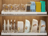 Mustorn 2 pack organizer keeping pot and pan lids neatly in an under cabinet setup