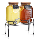 Mustry 1-gallon glass dispenser with stand for easy party setup.