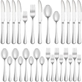 MUTNITT 20-piece silverware set for 4 with complete dining service and mirror finish.