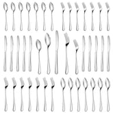MUTNITT 30-pcs silverware set arranged on table for family meals and gatherings.