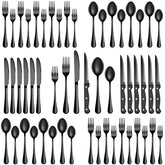 MUTNITT black silverware set with dinner knives for elegant home dining
