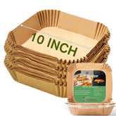 Mutvle 10-inch square airfryer liner for easy cleanup and non-stick cooking.
