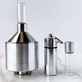 MuYuDaDi spice grinder silver body for quick, fresh grinding in the kitchen
