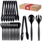 Mwellewm 18Pcs serving utensils set with 10-inch spoons for buffet service.