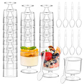 mwellewm 5 oz clear goblet dessert cups ready for elegant party servings
