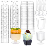 mwellewm front view of 5 oz square dessert cups for stylish party servings
