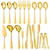 Mwellewm gold serving spoons set for elegant buffet dining