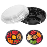 mwellewm round appetizer tray with lid shows tidy portions for entertaining