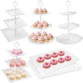 mwellewm three-tier cake stand round design for elegant dessert presentation.