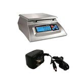 My Weigh KD-8000 digital food scale with a stainless steel body for precise kitchen measurements.