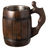 MyFancyCraft beer mug 20oz with wooden exterior for rustic style