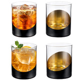 MyGift 12oz matte black glasses with gold interior, front view for elegant pours.
