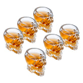 MyGift Skull Shot Glass Set with dramatic 3D skull design for Halloween.