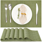 Myir JUN placemats set6 with green weave for everyday dining protection.