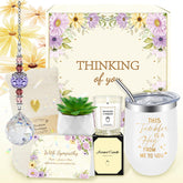 MYKILOS sympathy gift basket inside view offers a comforting condolence set.