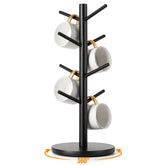 MyLifeUNIT mug holder tree with 360° base for easy access to mugs