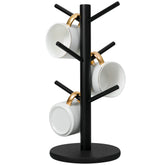 MyLifeUNIT mug holder tree with six hooks keeps cups organized and dry.