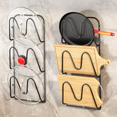 MZTOOL pot lid organizer under cabinet with 6 slots keeps lids organized and accessible.