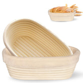 MZUOTU Banneton oval proofing basket 2pc for even fermentation and crust formation.