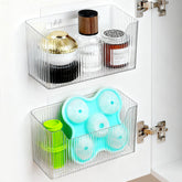 MZYIWUU cabinet door organizer inside cabinet for hidden, accessible storage.