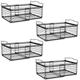 NADAMOO freezer organizer bins stackable four-pack for tidy frozen foods and easy access.