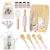 Nafhone wooden kitchen knife for safe, toddler-friendly pretend cooking.