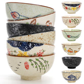 Nagpew 6-pack retro ceramic bowls for daily cereals and side dishes