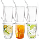 Nagpew 6pc drinking glasses 16oz with crystal clarity for daily use