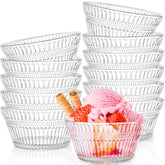 Nagpew small glass bowl with fluted pattern for elegant desserts