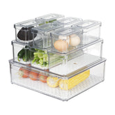 Naivees fridge organizer 10-pack top view shows space-saving, organized shelves.