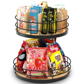 Nanagiftree snack organizer two-tier lazy susan—easy access and organized storage.