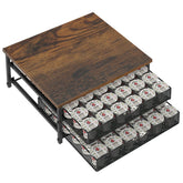NANANARDOSO coffee pod holder rustic top view supports your machine and adds style.
