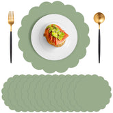 NatNarr sage green placemats with rolled edge for an elegant tablescape