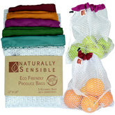 Naturally Sensible red see-through mesh bag for groceries and easy identification
