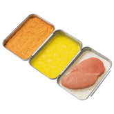 Navaris Breading Trays Set: three stainless steel trays for organized breading prep