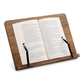 Navaris wooden book stand with adjustable angle for easier recipe reading