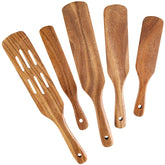 NAYAHOSE teak wood spurtles set for versatile cooking and serving