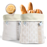 Nectar & Nest bread bag with beeswax, 13x17, front view shows fresh loaf ready for storage.