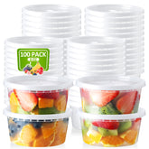 NEEBAKE 8 oz deli container with lid, clear and stackable for meal prep