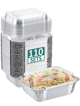 NEEBAKE 110-pack mini aluminum pans with dome lids for batch meal prep.