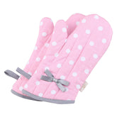 NEOVIVA polka-dots oven mitts for kids provide easy grip for baking