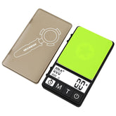 NEOWEIGH espresso scale front display for precise shot timing and measurement.