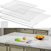 NestElegance acrylic cutting board 17.5x13.5 clear with counter lip for stable prep
