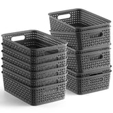 NETANY 12-pack storage baskets, front view, ideal for pantry organization