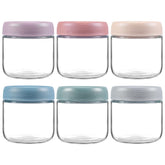 NETANY 6-pack 10oz glass jars with lids for grab-and-go snacks and yogurt.