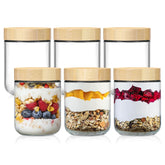NETANY 6-pack 16oz glass jars with airtight lids keep contents fresh and visible.