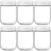 NETANY 6-pack glass jars with airtight lids for fresh, leak-free storage