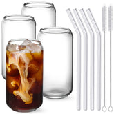 NETANY four-piece can-design drinking glasses set for versatile cold or hot beverages